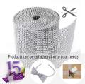 Gold Diamond Sparkling Rhinestone Mesh Ribbon for Event Decorations, Wedding Cake, Birthdays, Baby Shower, Arts & Crafts, 4.75  x 5 Yards. 