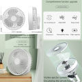 Mini Ceiling Fan - Table Fan  Usb Rechargeble Charging Portable Desk With Light. 