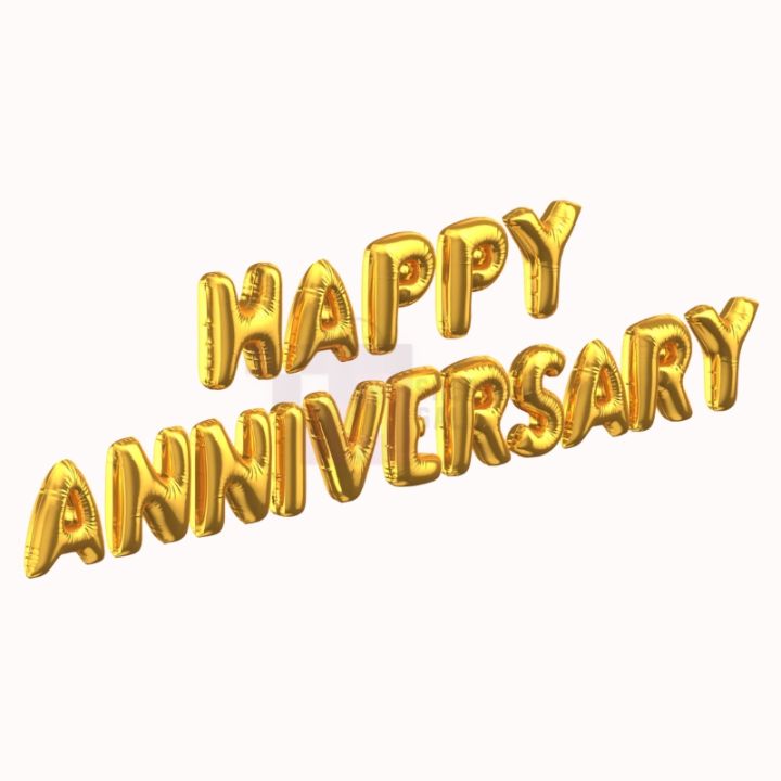 HAPPY ANNIVERSARY FOIL BALLOON IN GOLDEN COLOR - ANNIVERSARY PARTY FOIL BALLOONS