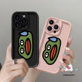 Sausage Mouth Sweating Frog Head Pink Black Cover Compatible For IPhone 11 15 14 13 12 Pro Max 7Plus XR XS Max X 15 7 6s 6 8 Plus SE 2020 Angel Eye Soft Case. 