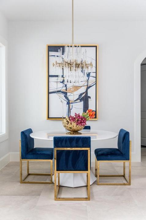 Modern Dining Table: Round Dining Table Set with Four Chairs - Elevate Your Space with Contemporary Style and Functionality