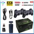 M8 Wireless Retro Game Console - Plug and Play Video Game Stick - Built in 10000+ Games - 9 Classic Emulators - 4K High Definition HDMI Output for TV with Dual 2.4G Wireless Controllers (64GB). 