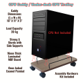 Under Desk Computer CPU Stand on Wheels / CPU Tower Box Caddy / CPU Trolley. 