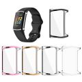 Pink Plated Case for Fitbit Charge 5 Screen Protector Full Coverage Soft TPU Protective Screen Cover Bumper Frame Accessories. 