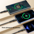 3 in 1 Data Cable All in One Charging & Syncing Solution 3 in 1 Data USB Cable for Iphone Fast Charger Charging Cable or Android Phone Type C 3 in 1 Fast Charging Data Cable Iphone, Type C and Micro USB Data Cable. 