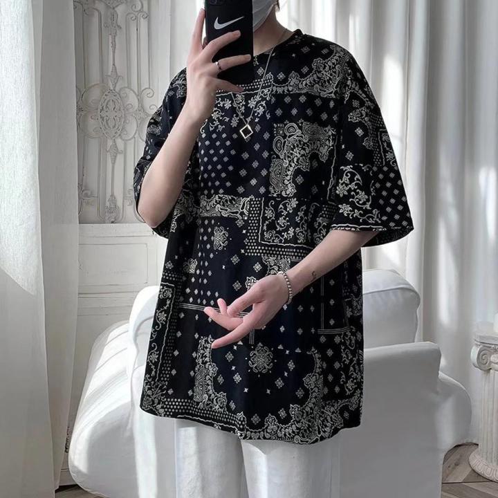 【M-5XL Korean Unisex T-shirt Oversized shirt Fashion Printed Short Crew neck sleeve Oversized Tshirt oversized shirt for men Couple shirt for men casual top hip hop streetwear