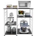 Multipurpose Kitchen Organizer Rack 4-Layer Microwave Oven Stand with Wheels. 