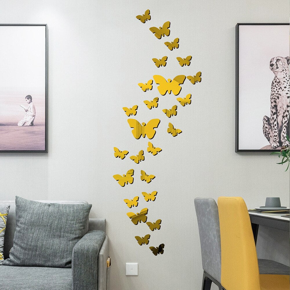 Pack of 06,12, 24,36,and 48 Golden and Silver Butterfly Mirror 