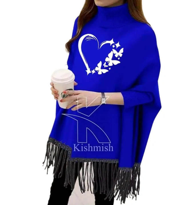 Women's%20Winter!%20Printed%20Fleece%20Poncho%20For%20Women%20Cute%20Heart%20And%20Butterflies%20Printed%20Poncho%20For%20Girls%20-%20Image%204