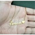 EMAN NAME NECKLACE PENDANT LOCKET ; STAINLESS STEEL. 