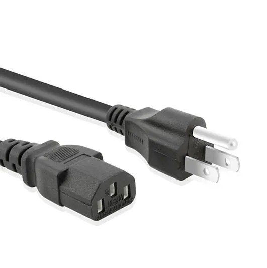 AC Computer Power Cable 3 Pin Plug Adapter Code for Desktop PC Monitor ...