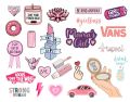 Pack of 50 Cartoon Pink Style Girl Stickers - Stickers for Laptop - Stickers for Mobile 2 Inch x 2 Inch Each Sticker Size. 