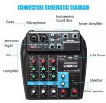 4 Channel Usb Bluetooth Studio Audio Mixer Stage Live Mixing Console Amplifier. 