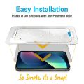 One Touch Install Screen Protector for iPhone 12 Pro Max , Full Coverage Tempered Glass Film, Auto Alignment Tool Kit, HD Clear. 