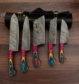 Damascus Chef's Knife Set of 5 BBQ Knife Kitchen Knife. 