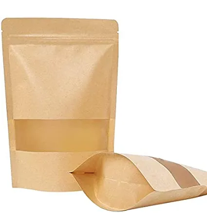 10x15 cm pack of 50/25 pcs Lot Brown kraft paper stand up pouch