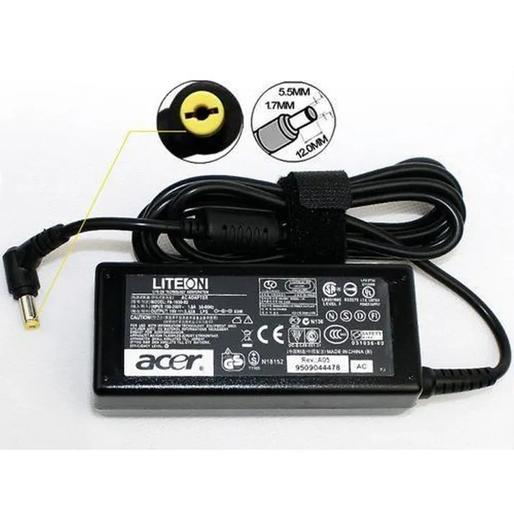 LiteON AC Adapter Charger 19V 3.42A, 65W Power Supply PA-1650-02