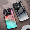 PlusCase for Xiaomi 14T / 14T Pro Case Glass Nebula Pattern Hard Shockproof Phone Back Cover. 