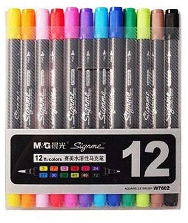 SignMe%20Pack%20of%2012%20Dual%20Tip%20Watercolor%20Brush%20Markers%20for%20Sketching,%20Painting%20and%20Coloring%20-%20Multicolor%20-%20Image%202
