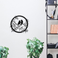Wooden Birds Wall Decor Outdoor Wooden Wall Art, Birds on Branch Metal Bird Silhouette Wall Sculpture Wall Hanging Sign Wall Art Decor, Hanging Decorations for Patio Garden Porch Bedroom Bathroom. 