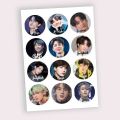 BTS Sticker Sheet for All Member Names Army Uncut. 