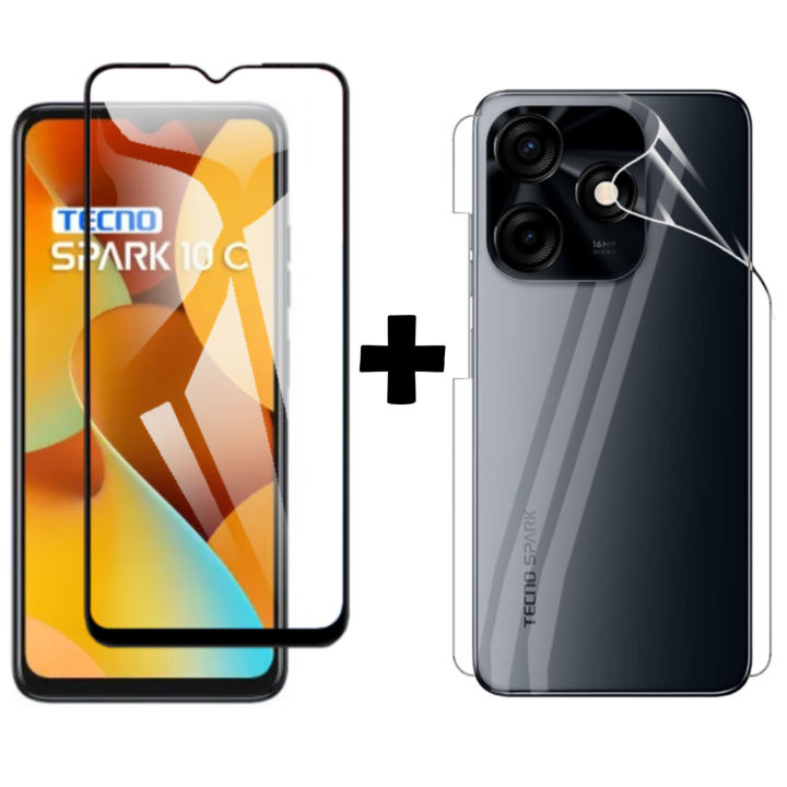 Tecno Spark 10c Glass Protector 5D|10D|11D|21D|9D Glass Full Coverage + Back Protector Transparent Hydrogel Soft Film jell Protection For Tecno Spark 10c