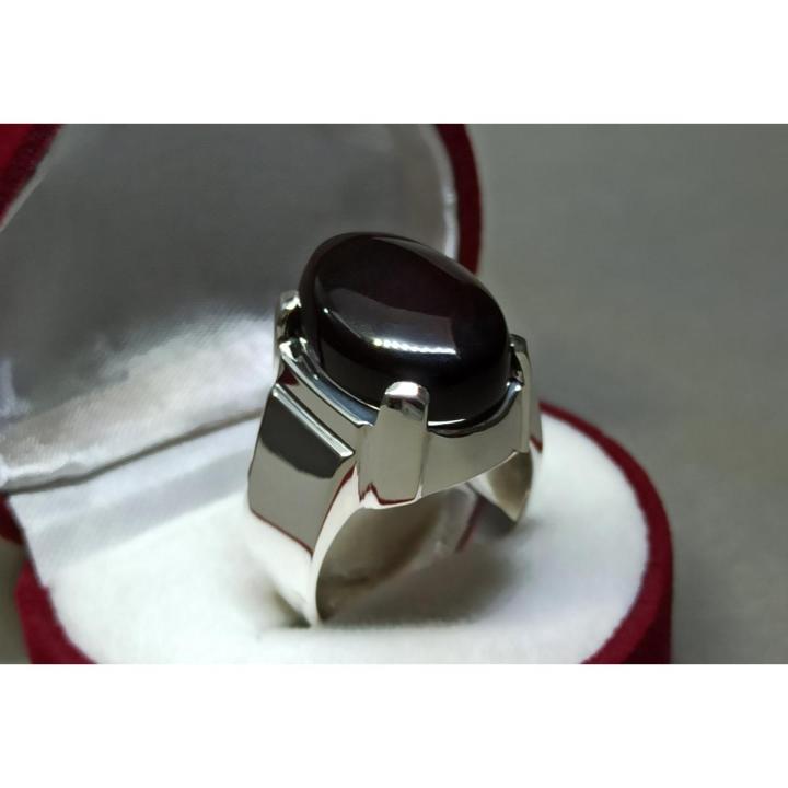 Natural Unheated Untreated Blood Red Aqeeq Mens Ring Sterling Silver 925 Deep Red Agate Ring Handmade Carnelian Ring Pure Chandi Ring Hakik Ring Akik Ring Aqiq Ring Shifat Al Abad Ring