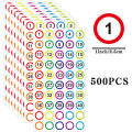Number Label Stickers Round 1 Inch Serial Number Size Sticker Office File Marking Numbering Tags Stationery Decoration Stickers. 