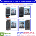 8Pin or 14Pin 12V DC / 220V AC Coil Power Relay with Screw Terminal Base, LY2 & LY4 General Purpose Relay by Electrica. 