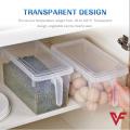 FREE SHIPPING 3 Piece/Box Kitchen Organizer Fridge Freezer Storage - Stackable Large Plastic Boxes Reusable Containers with Sturdy Handle To Keep Fresh for Produce, Meat, Cereal, Fruits, Vegetables and Fish. 