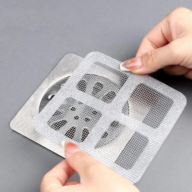 10/20 pcs Disposable Hair Catcher/Drain Sticker/ Shower hair catcher / Mesh Filter for floor Drain/Square Shape