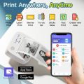 DOLEWA Mini Printer Portable Printer Thermal Printing Sticker Wireless Inkless Pocket Printer Self-adhesive Label 1200mAh. 