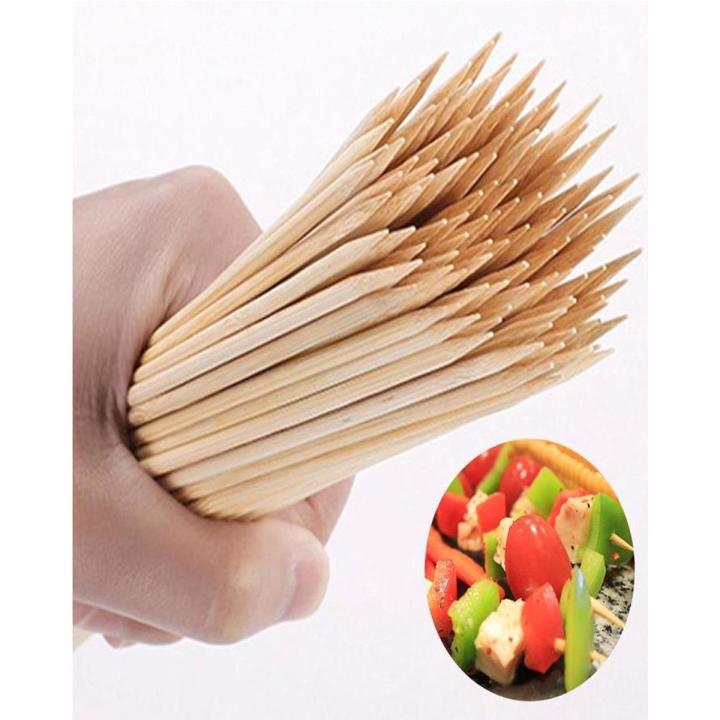 Long Bamboo Skewers Pack of 25 Size 11.5 Inches BBQ Wooden Sticks Art and Craft Material