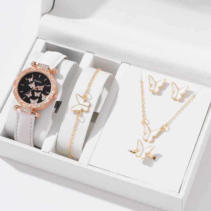 Leather%20Strap%20Butterfly%20Watch%20Set%20-%206%20Piece%20Luxury%20Women's%20Quartz%20Watch,%20Ring,%20Necklace,%20Earring,%20and%20Bracelet%20Set%20Luxury%20Women%20Simple%20Wrist%20Watches%20for%20Women%20&%20Girls%20-%20Image%203