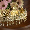 Chic Arabic Hair Accessory Chain Women Headband Crystal Flower Tassels Head Pieces Algeria Wedding Jewelry 18K Gold Silver Color. 