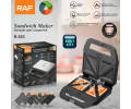 RAF R.553 6 IN 1 Sandwich Maker with 6 different Style Plates/ Panini Grill / Waffle / Patented Sandwich/ Doughnut/ Madeline Board Designs 800 watts. 