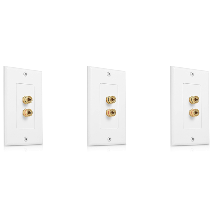 7.1 7.2 Home Theater Speaker Wall Plate + 2 RCA Jacks + 3 HDMI Connectors White | UK