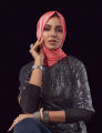 Stain Silk Hijab/Stoler - Flamingo. 