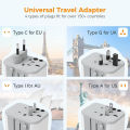 TESSAN Universal Power Adapter, International Plug Adapter with 4 USB Outlets, Travel Worldwide Essentials, All in 1 Wall Charger Converter for UK EU Europe Ireland AU (Type C/G/A/I) Grey. 