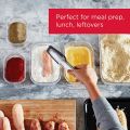 Pack of 2 Food Storage Containers With Lids Reusable Top Press Lock Lunch Box Great for Meal Prep 1000ml 1 Liter Each. 