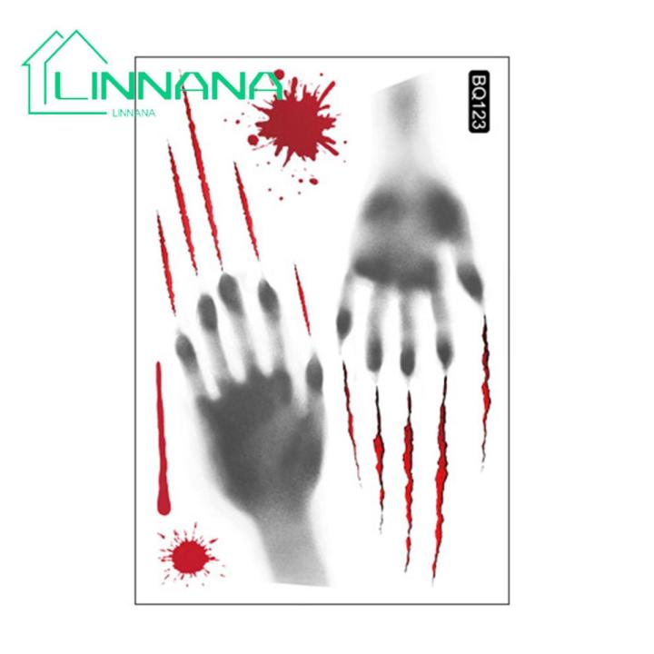 Window Cling Scary Ghost Shadow Blood Handprint Halloween Decor Window Cling