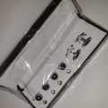 Complete Set Metal Cufflinks and Plastic Buttons for Men |  Men’s Cufflink & Buttons With Box Silver and Gold. 