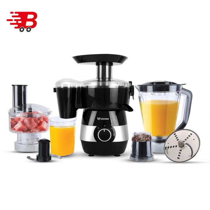 Food Processor Western Big Jumbo 7 in 1 Multi Juicer Blender Grinder Chopper Slicer Shredder Mixer