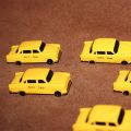 Anime Figure City Racing Car Fairy Garden Miniature Accessories Decoration Yellow Taxi Action Figure Figurine Cars Model Toys. 