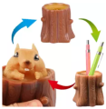 Evil Squirrel Compression Toy, Stress Relief Toy, Squeeze Squirrel Cup Children's Toys, Evil Decompression Tree Stumps, Rubber Fidget Toy-Random Color. 