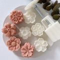 【HOT】 Mooncake Mold Rose Cherry Blossom Flower Shape Sakura Lotus Daisy Sunflower Leaf Bunny Mid-Autumn Festival Mold Plungers Pastry. 