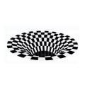 3D Carpet Round Carpet Illusion Whirlpool Non-slip Mat Non-woven Fleece Black White Floor Mat For Living Room. 