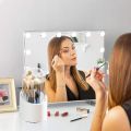 360° Rotating Makeup Brush Storage Box Portable Multifunction Dust-proof Desktop Organizer Lipstick Shadow Brush Cosmetic Holder, Rotating Makeup Organizer And Cosmetics Storage. 