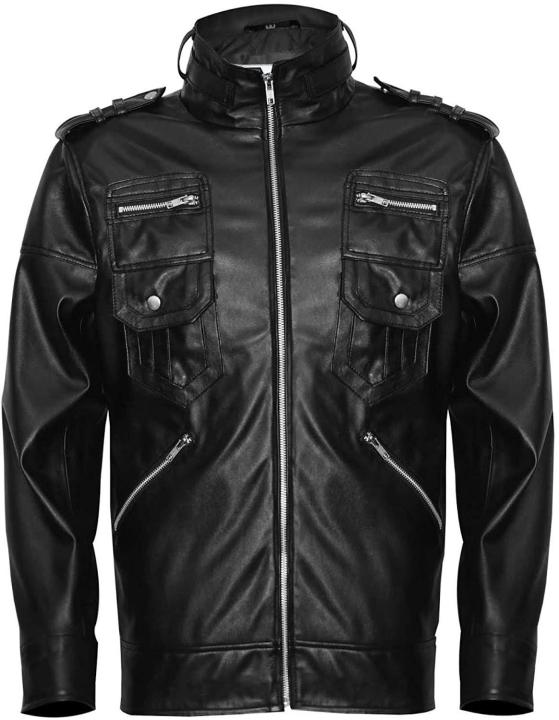 RIDEX LJ-2Y Men's Biker Motorcycle Leather Jacket – Black With CE Armour