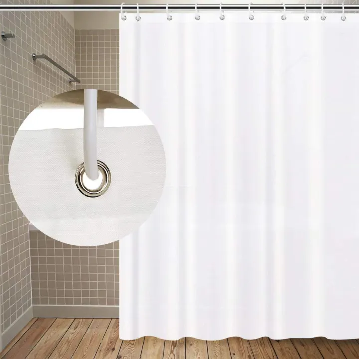 White%20Water%20Repellent%20Shower%20Curtain,%20Odorless%20Fabric,%20Eco%20Friendly,%20Bath%20Curtains%20Liner%20for%20Bathroom,%20Easy%20Hanging%20on%20Rod%20-%20Image%208